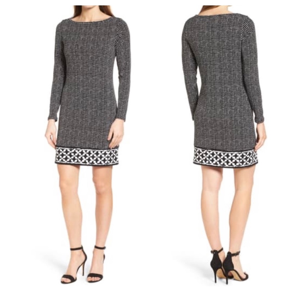 Michael Kors Nezla Border Print Long Sleeve Dress